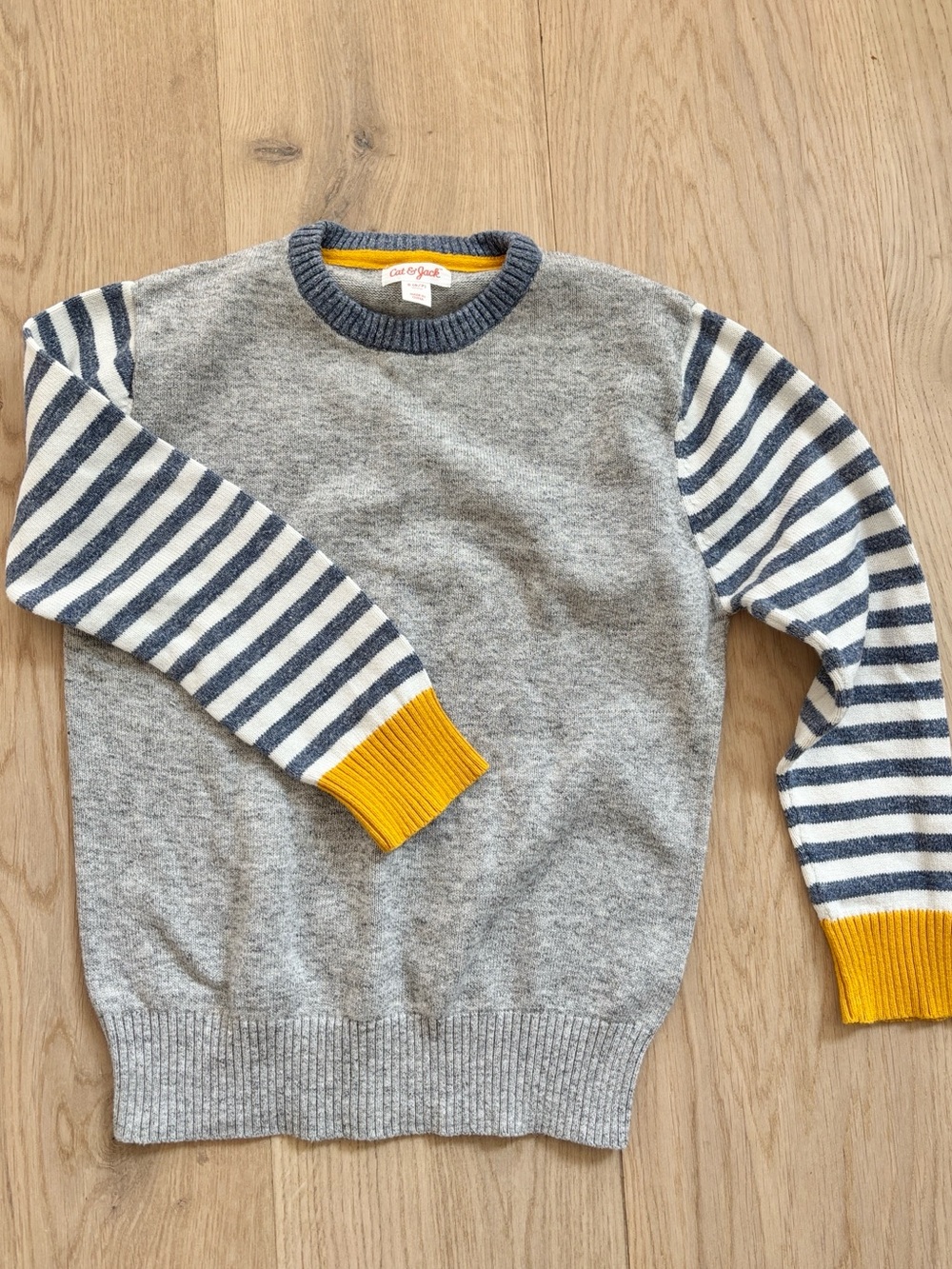 Striped sleeve sweater